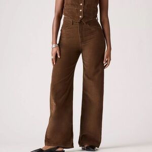 Levi's Brown Wide Leg Corduroy Jumpsuit